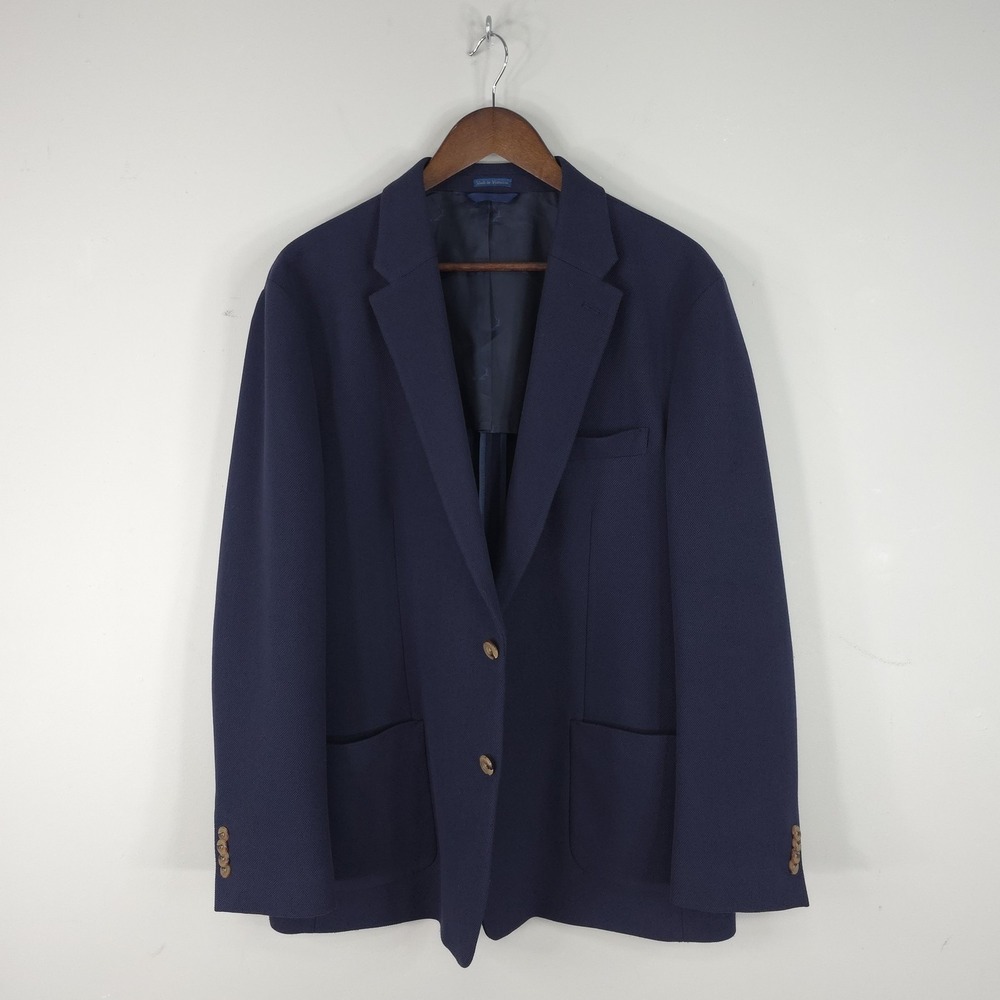 Biltmore Blazer Mens 46 Blue Jersey Knit Stretch Sport Coat Jacket Casual Fall